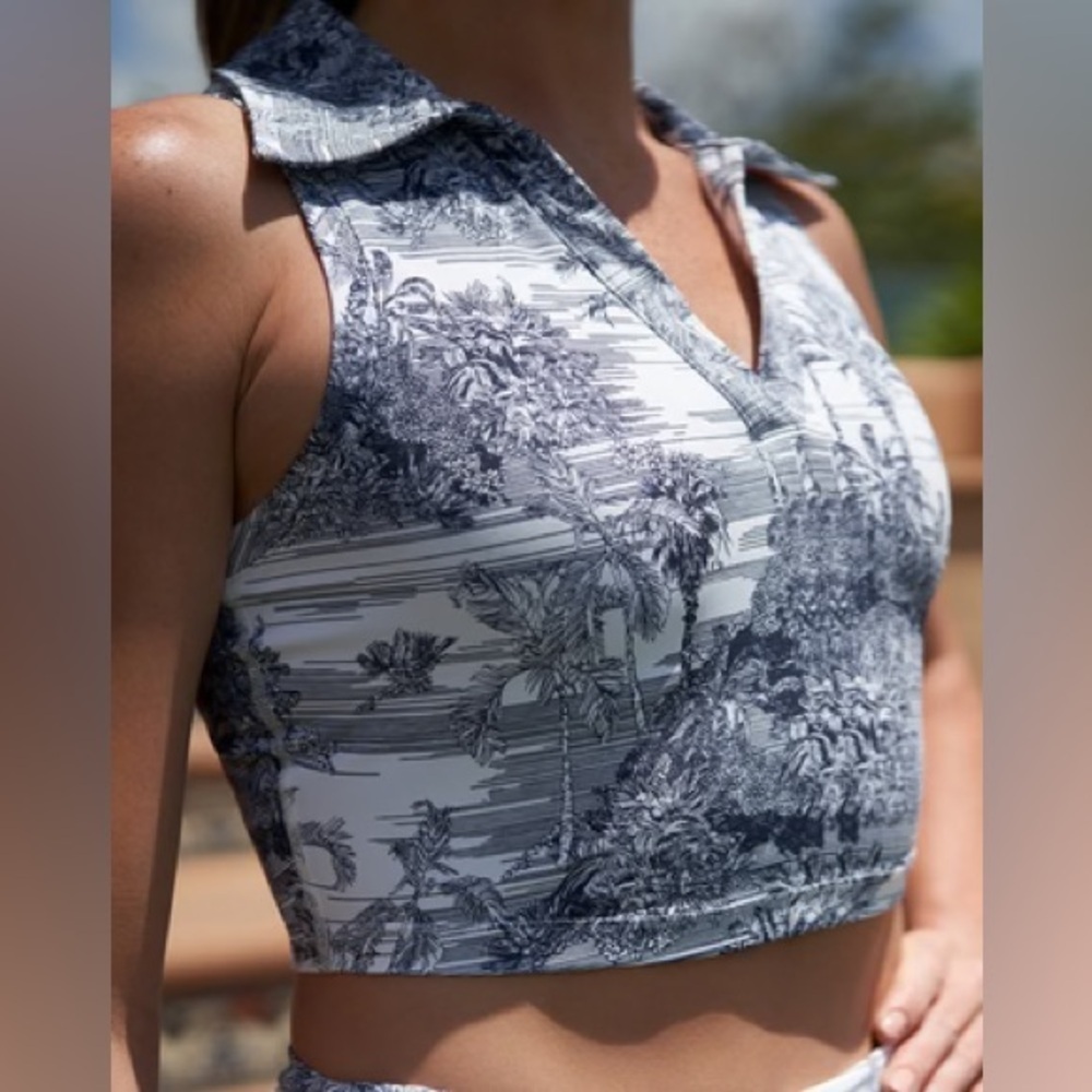 NWT Tavi TaviSculpt Polo Tank Navy Toile XL - Picture 5 of 13